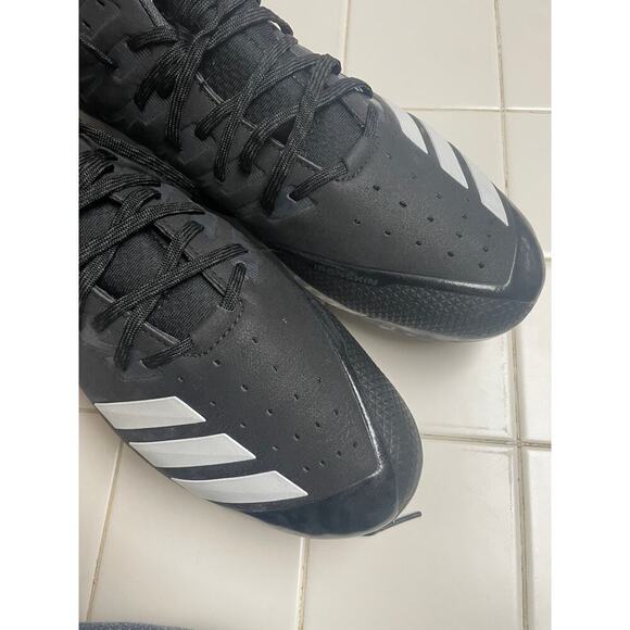 NEW Adidas Icon Bounce Baseball Molded Cleats Size 14 Men Black White - Picture 3 of 7